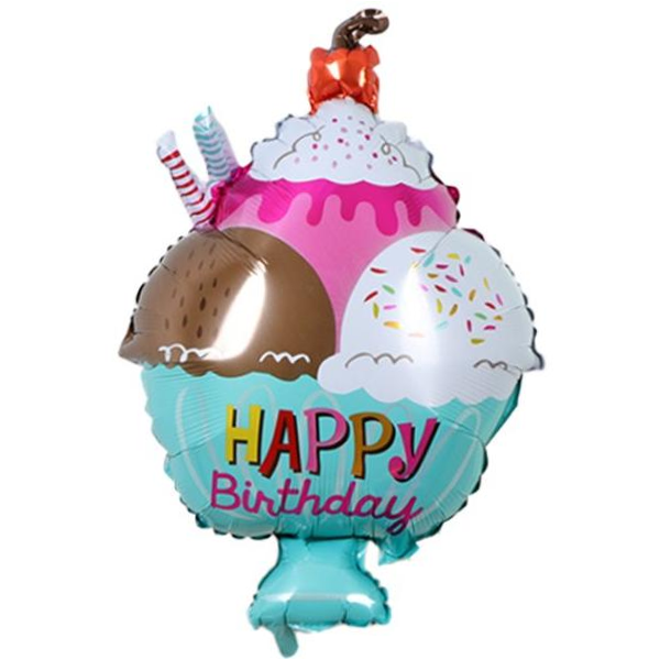 아이스크림컵 해피버스데이 은박풍선 무더운 풍선 준비한 빙수 태어난 당신을 시원한 위해 보기만해도 여름