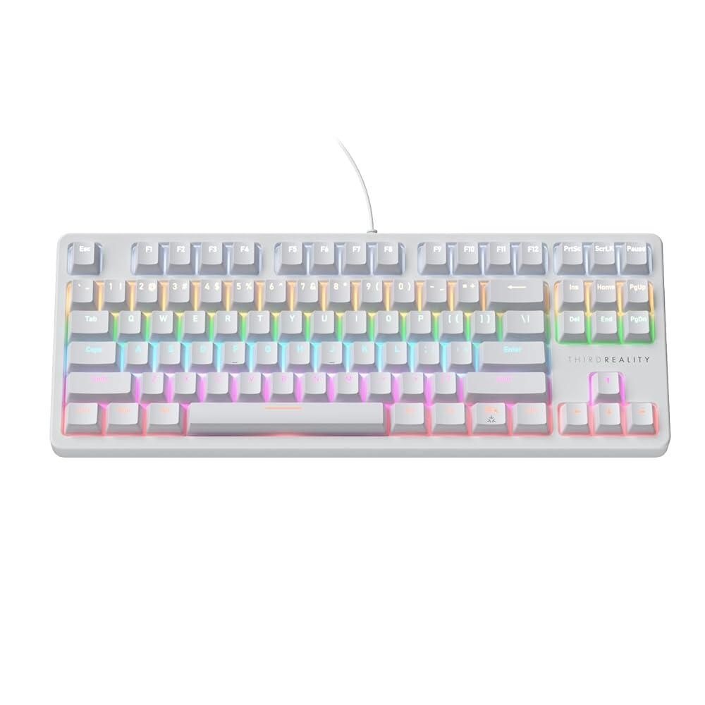 [해외] THIRDREALITY Smart Mechanical Keyboard MK1, Matter Over WiFi, 87-Key Wired Gaming Keyboard/USB-A, 44 Customizable RGB Lighting, Work with Home Assista