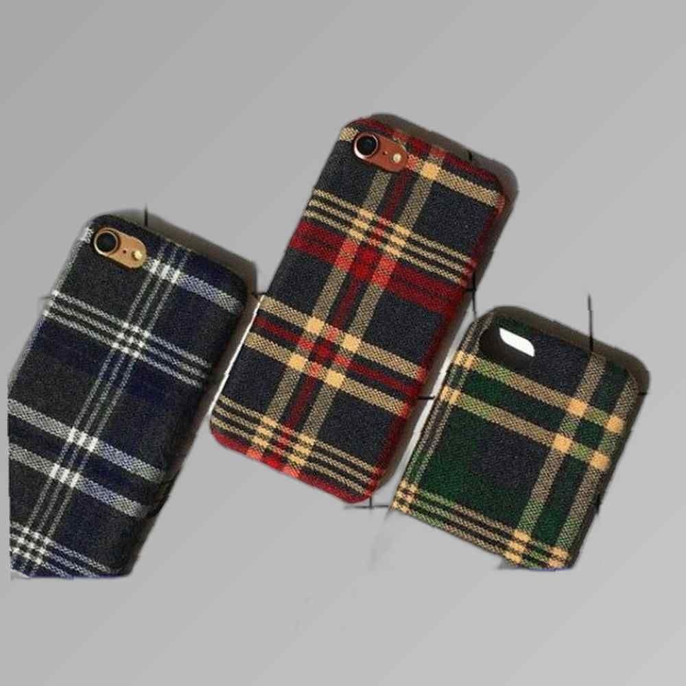 아이폰 7 8 플러스 심플 패브릭케이스 체크패턴 아이폰7플러스케이스 아이폰8플러스케이스 체크케이스 핸드폰