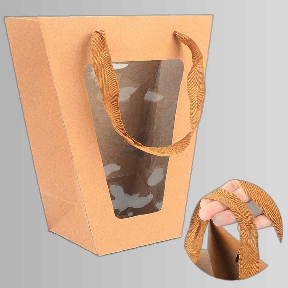 크라프트 쇼핑백 중 투명창 답례 선물백 기념 투명창선물백 사다리꼴선물백 투명창쇼핑백 사다리꼴쇼핑백 선