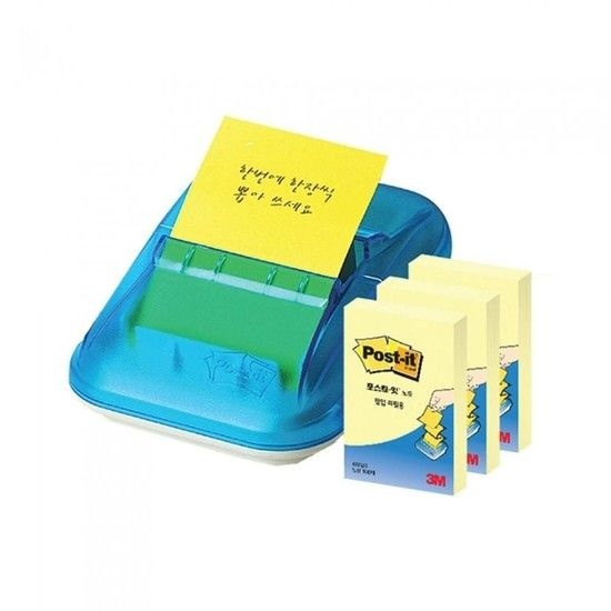 상품상세참조 메모지 팝업 디스펜서 점착식 메모 패드 리필 KR-2003 51x76mm 점착메모 메모패드