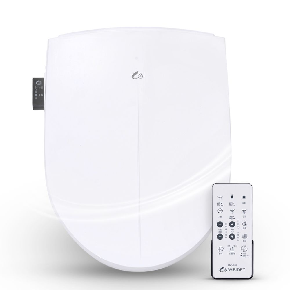 더블유 STW-420R 리모컨 전자식 비데 방수 살균 풀스텐 스테인리스 노즐 자가설치