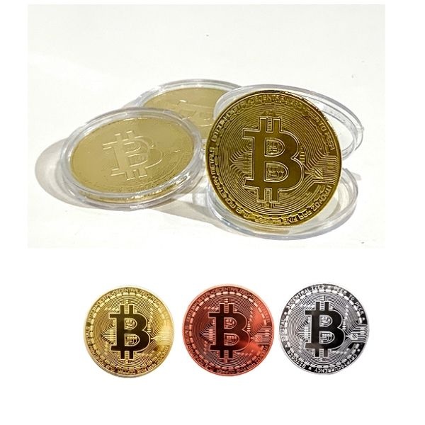 비트코인 모형 장식 기념주화 동전 케이스포함 5개 세트