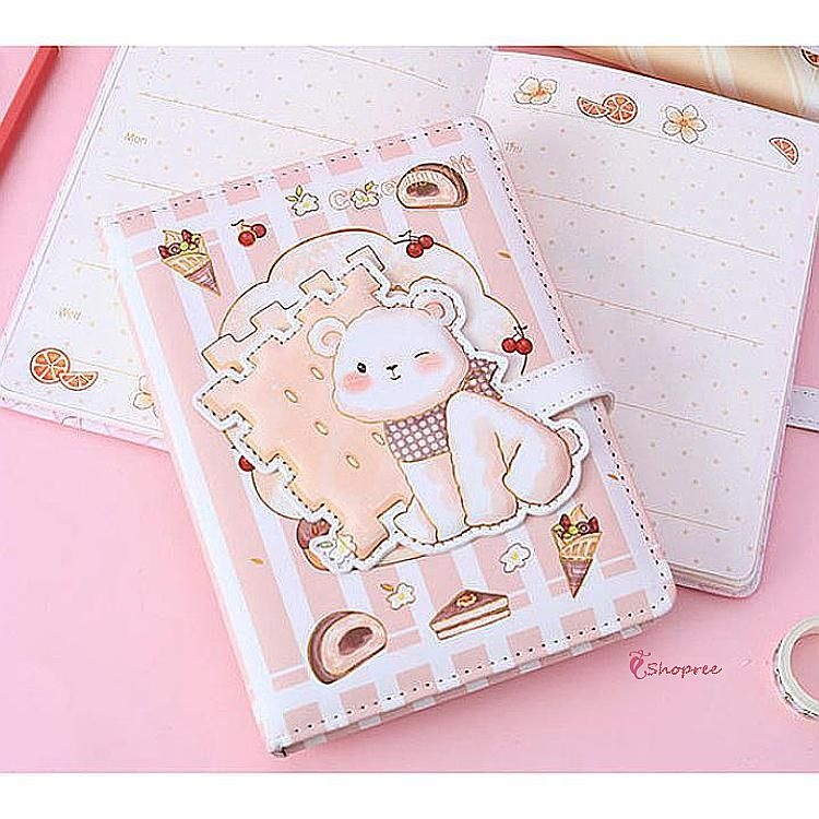 일상다이어리 데일리 아동 다꾸 큐티곰돌이 일기 여아 초등 방수 선물 학생pqr084