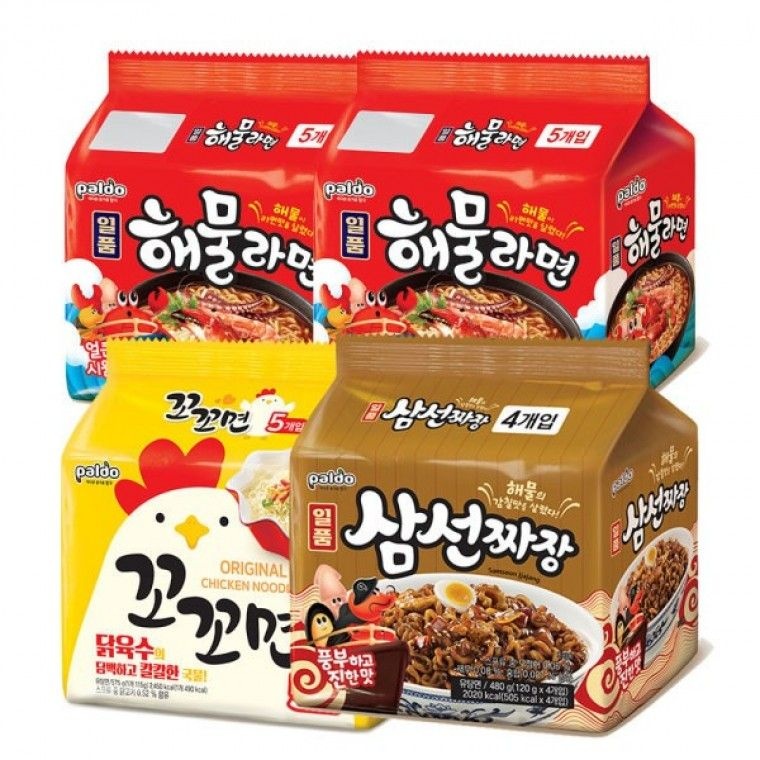 일품해물라면 2팩 + 일품삼선짜장 꼬꼬면 (총19봉)
