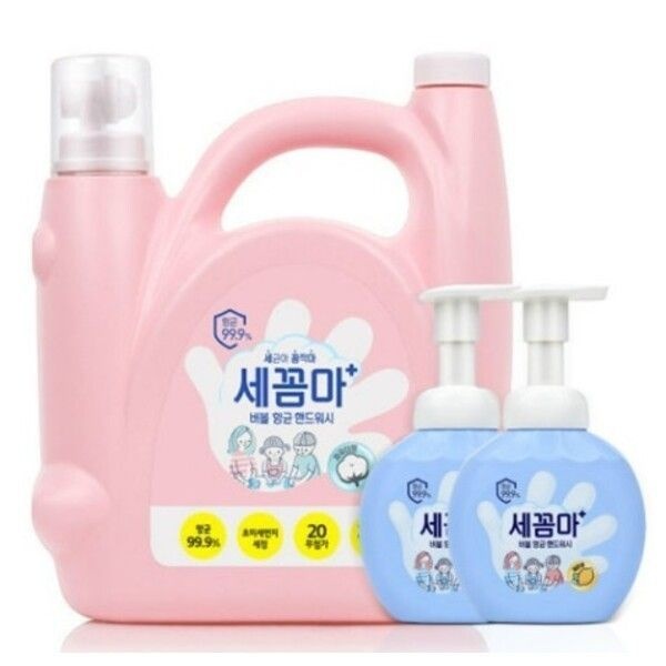 세꼼마 핸드워시 3.5L 파우더향+250ml 공병 2개