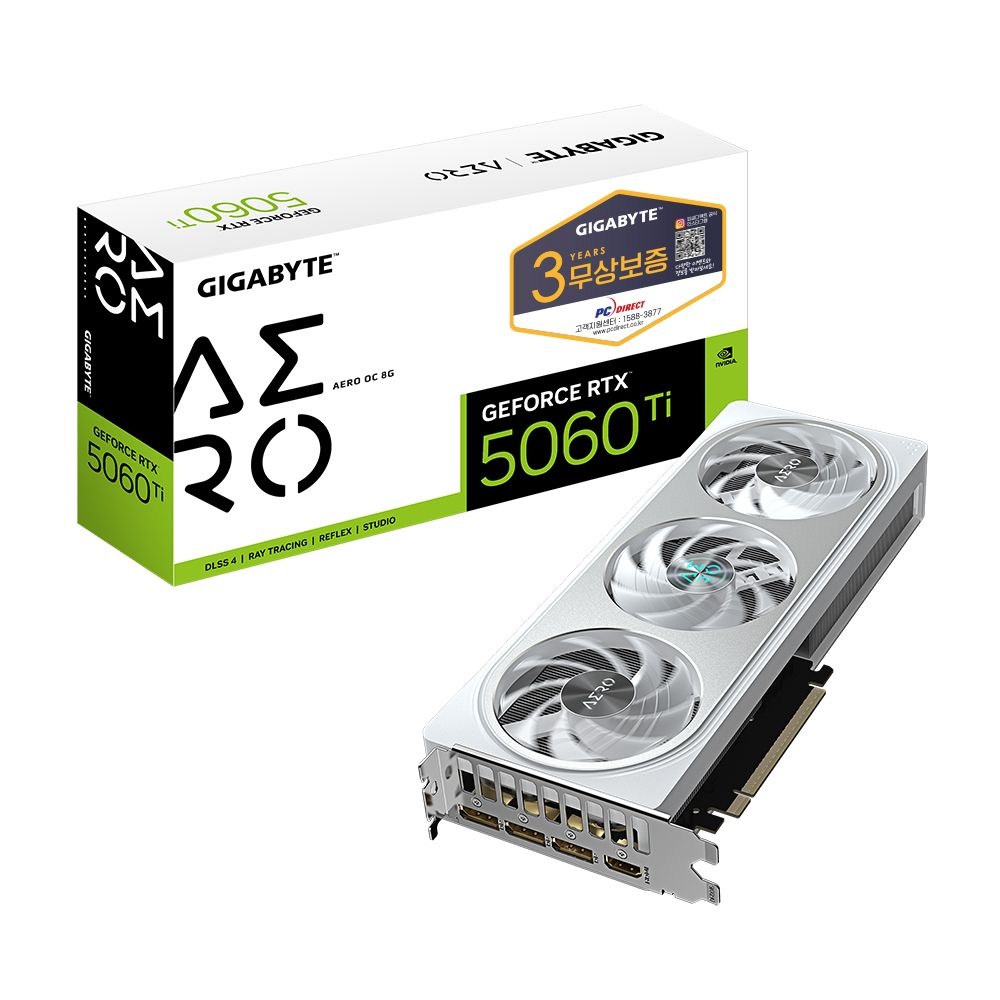 상품상세참조 [온누리상품 상생페이백] 기가바이트 GIGABYTE 지포스 RTX 5060 Ti AERO OC D7 8GB