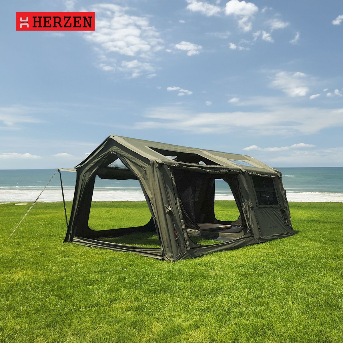 에르젠 포레스트 캐슬 / 에어텐트 전실형 거실형 투룸텐트 5면 PVC패널 도킹텐트