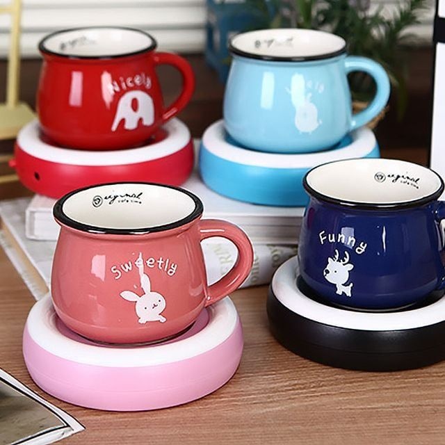 플랜 파스텔 USB 컵워머 온열 컵받침 머그 워머 보온 컵받침대 USB머그컵 머그스토브 티워머 스마트워머 머그인덕션