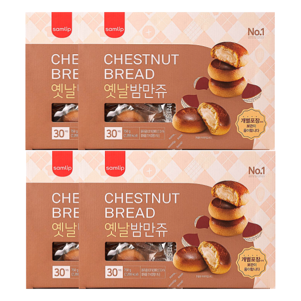 삼립 롯데리아 삼립 옛날밤만쥬 750g 4개