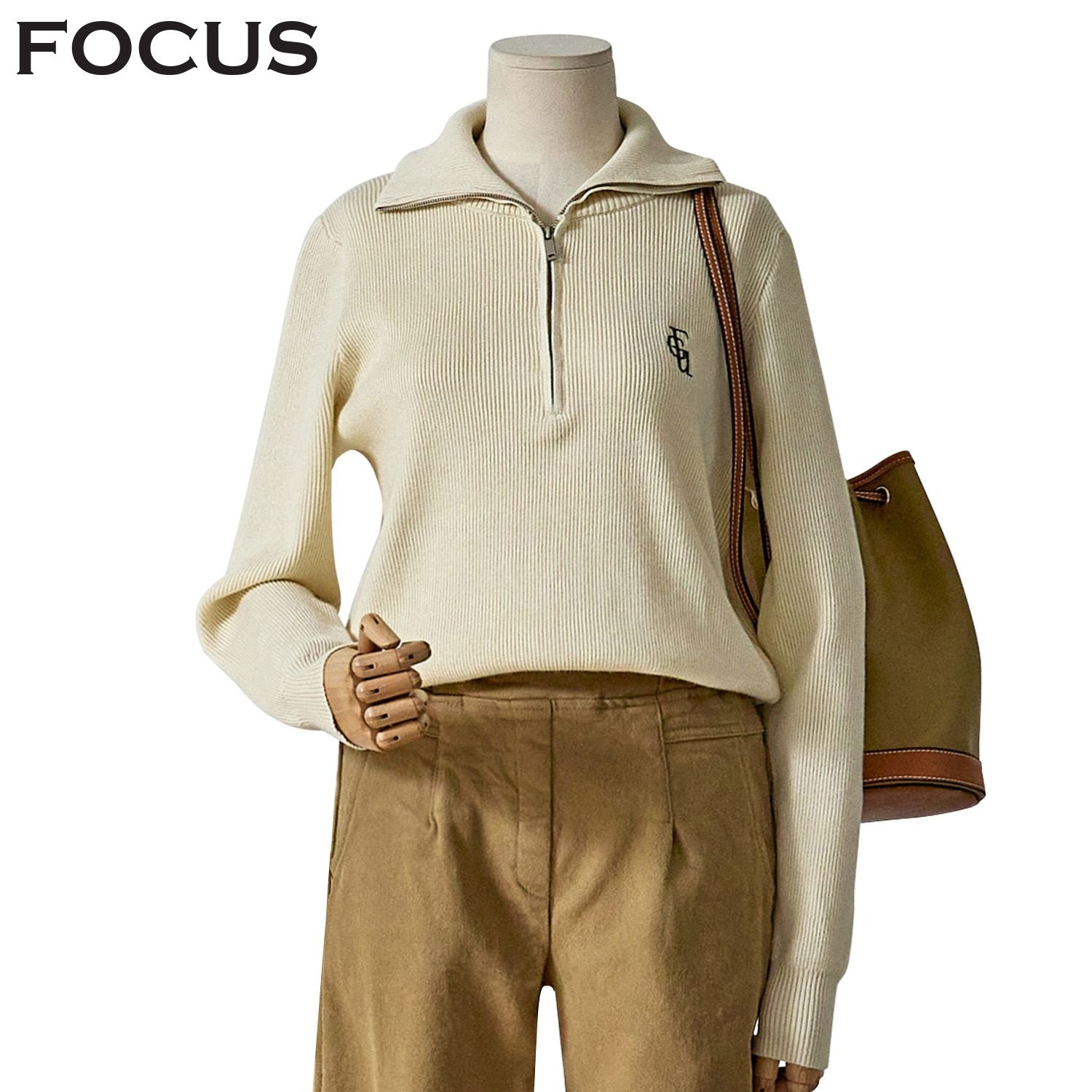 [롯데백화점] 포커스 반집업 자수니트 (FS4A4KT4017-SY) LE1217537623