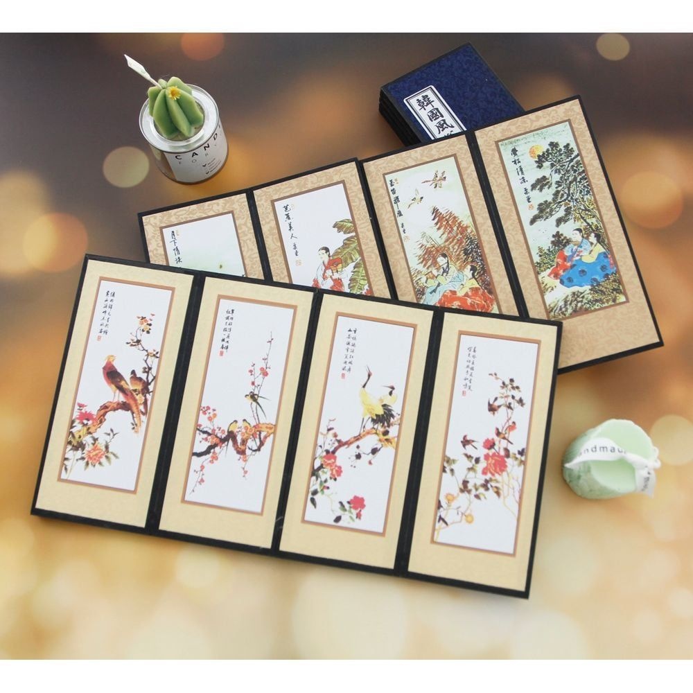 미니병풍 한국화 10폭 양면 미니어쳐 병풍 인테리어 7TYPES