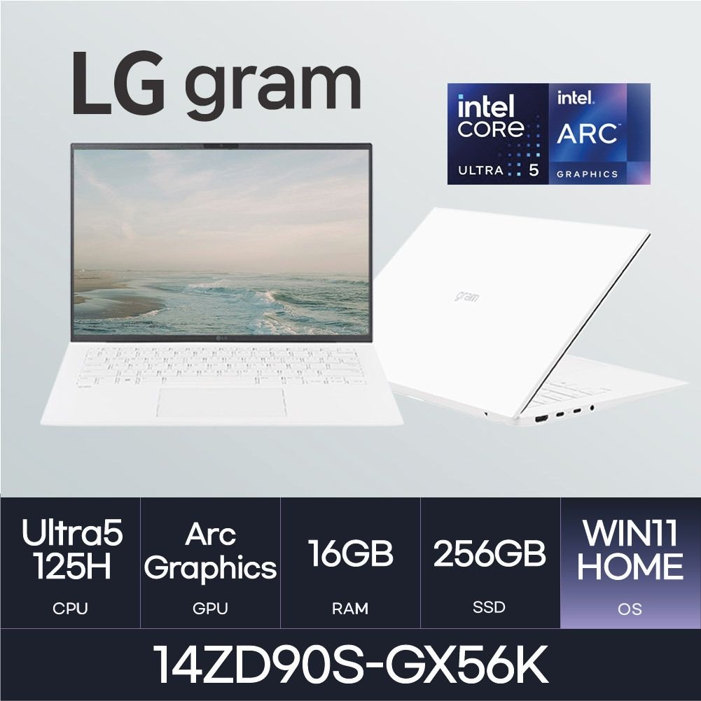 LG전자 HMC / LG전자 그램14 / 14ZD90S-GX56K (RAM 16GB / NVMe 256GB / WIN11H)
