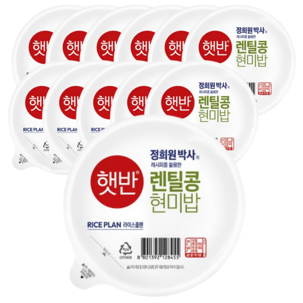 CJ 햇반 렌틸콩 현미밥 190g 12개