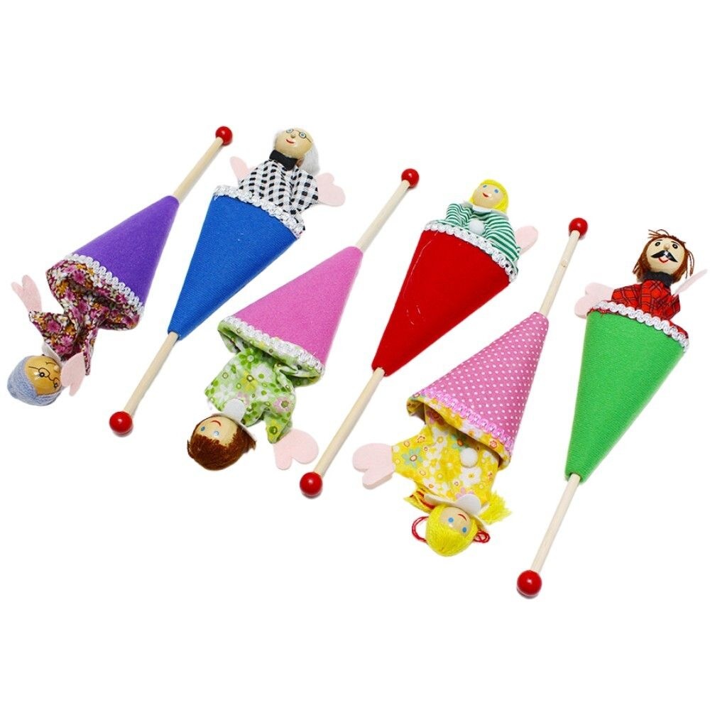 유치원반 나와가족 활동극놀이용 막대인형 6종 어린이집장난감 수업교구