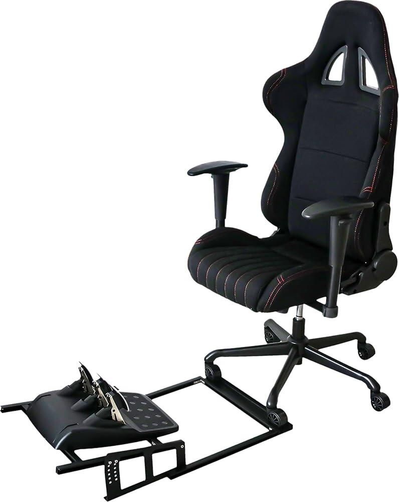 [해외] Pein Racing & Flight Simulator 페달 마운트 | Logitech, Thrustmaster, Fanatec, MOZA용 튼튼한 조절 가능한 스탠드 책상 및 게임 의