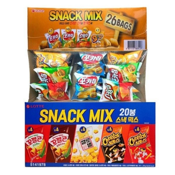 오리온 스낵 믹스 26봉+ 20봉 꼬깔콘/치토스/쌀로별/포카칩 오리지널+ 어니언/스윙칩/오감자 378596