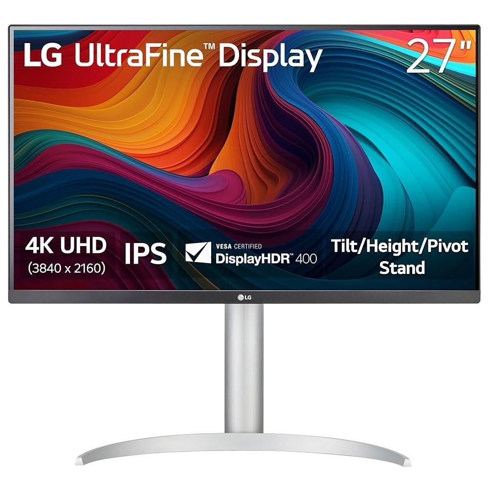 LG전자 [해외] LG 27UP850K-W 27인치 울트라파인 4K UHD (3840 x 2160) IPS 컴퓨터 모니터, 60Hz, 5ms, DisplayHDR 400, 내장 스피커, HDMI, 디스플레