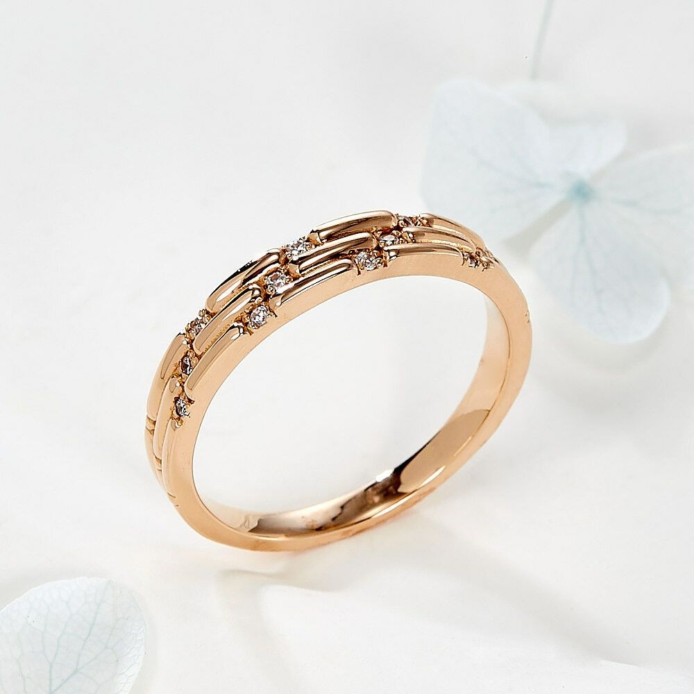 비앤비골드 (현대Hmall) [비앤비골드] 14K 사선 큐빅 대나무컷 남성 반지 PNM41420