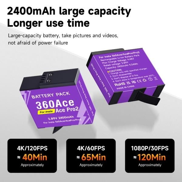 Insta 360Ace/AcePro/Pro 2 액션 카메라 배터리 +