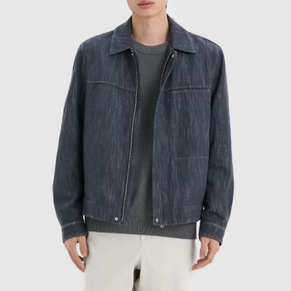 DKNY 남성 코튼 리넨 혼방 점퍼 네이비 DM2G1WJM102M NY