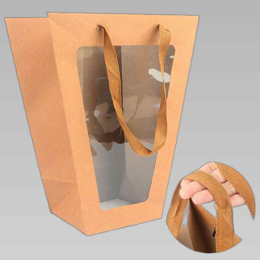 크라프트 쇼핑백 대 투명창 기념 답례 선물백 투명창선물백 사다리꼴선물백 투명창쇼핑백 사다리꼴쇼핑백 선