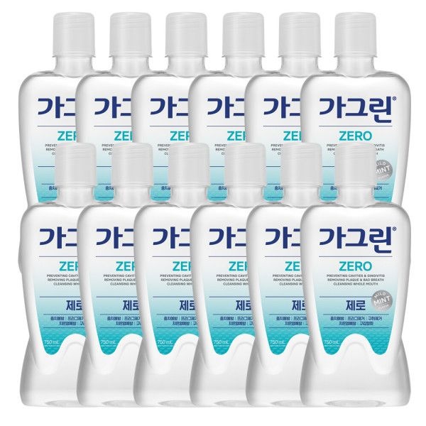 가그린 제로 구강청결제 750ml x12개(한박스)