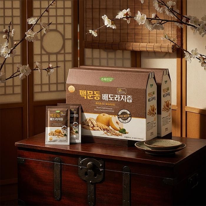 [초록한입] 국내산 맥문동 배도라지즙 80ml x 21포 (2박스/총42포)