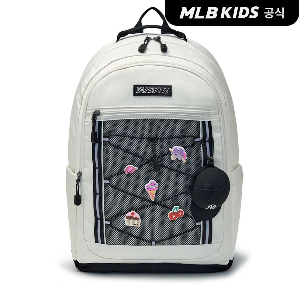 MLB 키즈 (공식) 26N 베이직 스트링 메쉬 책가방 NY (Cream)7ABKB066N-50CRS