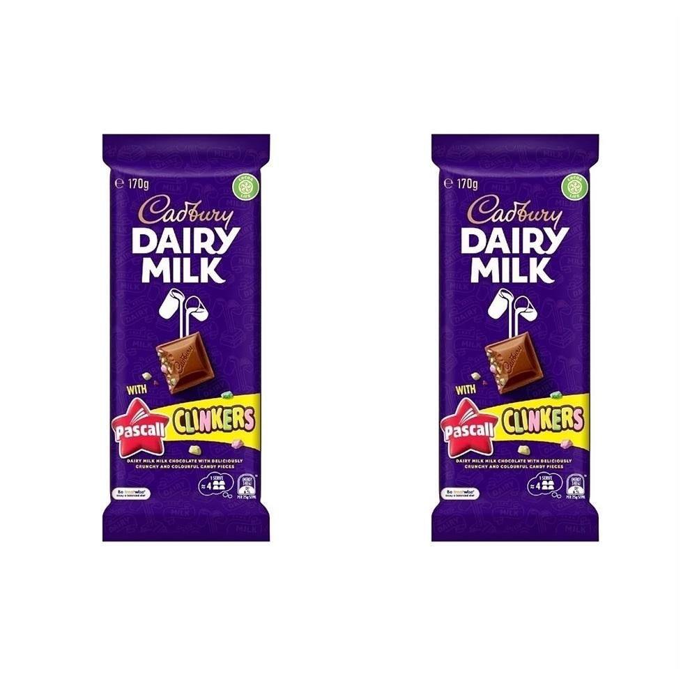 Cadbury [해외] Cadbury 데어리 밀크 초콜릿 170g 2팩 클린커스 Cadbury Dairy Milk Chocolate Pascall Clinkers Block 170