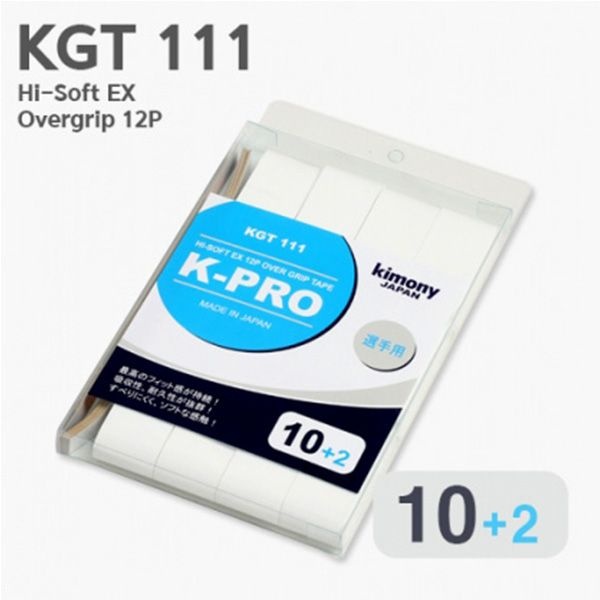 키모니 K-PRO 배드민던 테니스 그립 테이프 KGT111 화이트 12입