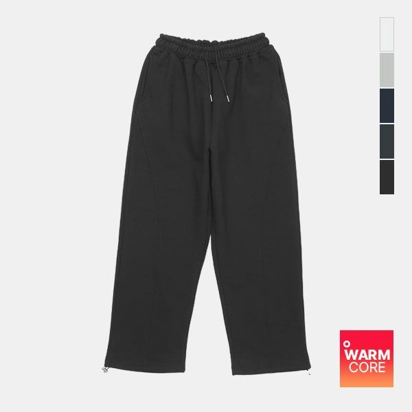 스콰즈 남자 코튼 기모 커브 절개 와이드 트레이닝 팬츠 ZROVP001