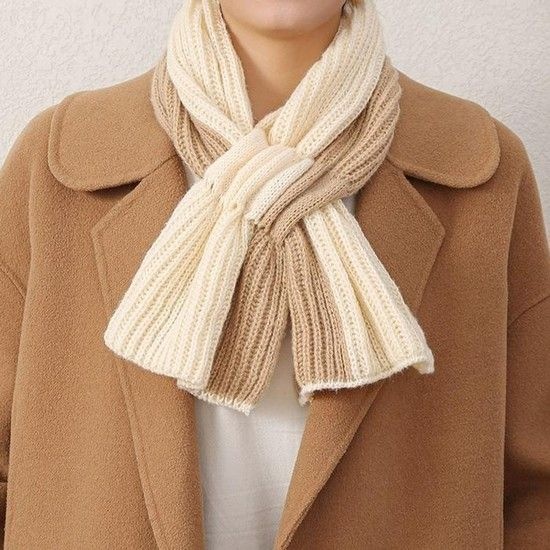 [MENOB4CZ_61_61]배색 배색목도리 고리 목도리 LM-0494