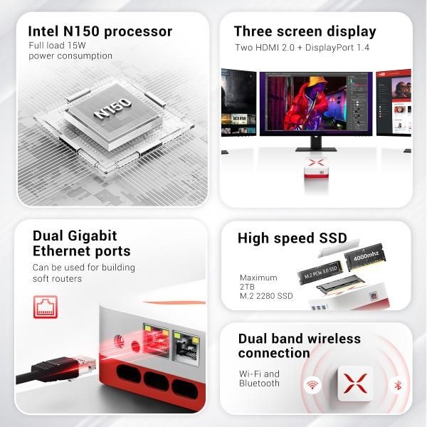 파이어뱃 T3 미니 PC 인텔 알더 레이크 N150 윈도우 11 프로