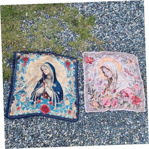 ONESISTERS수입 천주교 성모마리아 성물 새틴 스카프 종교용품 기도 신앙 신성함 영성 신앙심 깊이 있는 신앙용 스카프