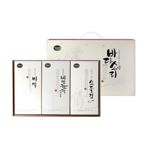 UnKnown 설날선물세트 실속형 정드림 세트 곱창김으로 구운 생 돌김4봉 미역 비법한알 60g 명절 선물세트