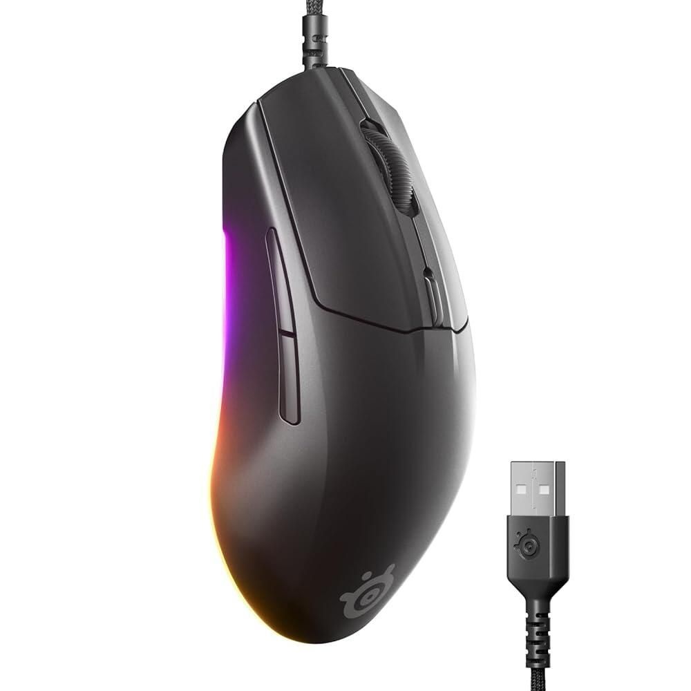 SteelSeries [해외] SteelSeries Rival 3 Gen 2 게이밍 마우스 — 8500 DPI TrueMove 코어 광학 센서 — 6천만 번의 클릭 내구성 — 짧은 대기 시간