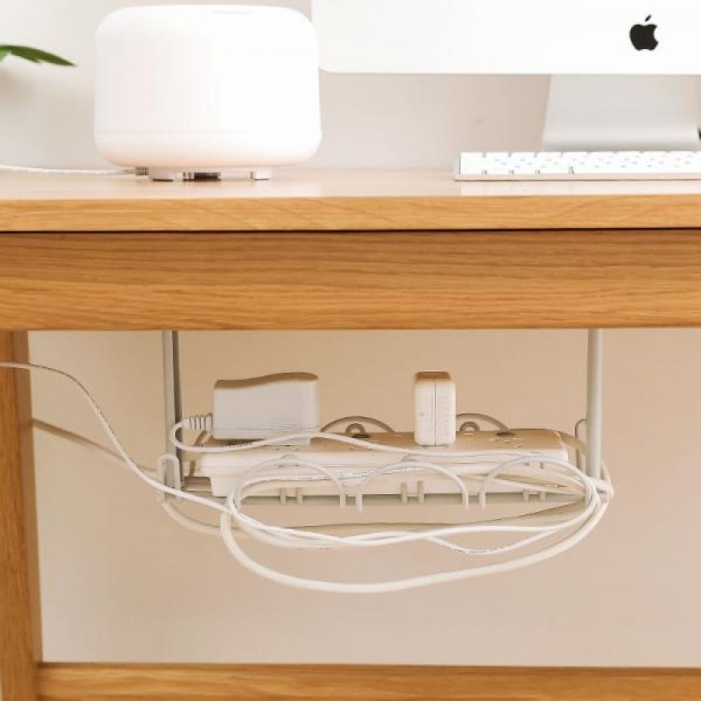 부착형 무타공 책상 밑 멀티탭 정리 수납 정리대 콘센트정리 전선정리함 멀티탭정리