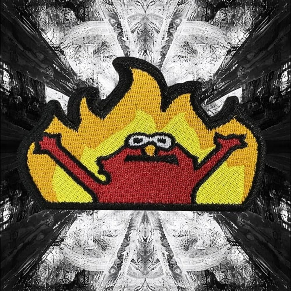 Viusneun [해외] Yellow Hell Fire Funny Morale Patch - 군용 장비, 배낭, 오퍼레이터 야구 모자, 플레이트 캐리어 및 조끼용 전술 패치 모랄