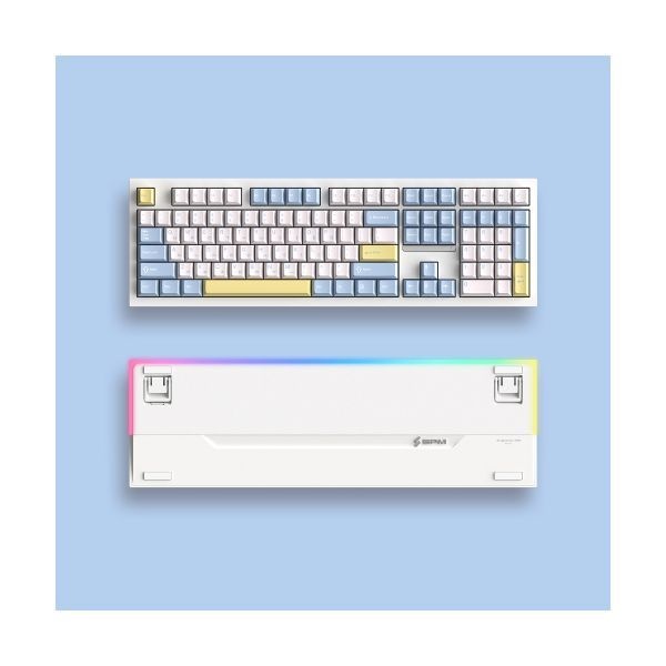 SPM 매장정품 SPM PL108W 목새 풀배열 유무선 저소음 기계식 키보드 사무용 (베이비 블루)