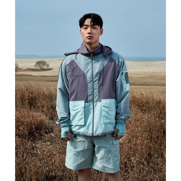 OFFGRID OFFGRID [이민재 착용]오디세이 컬러블럭 후드 자켓-카키 344484