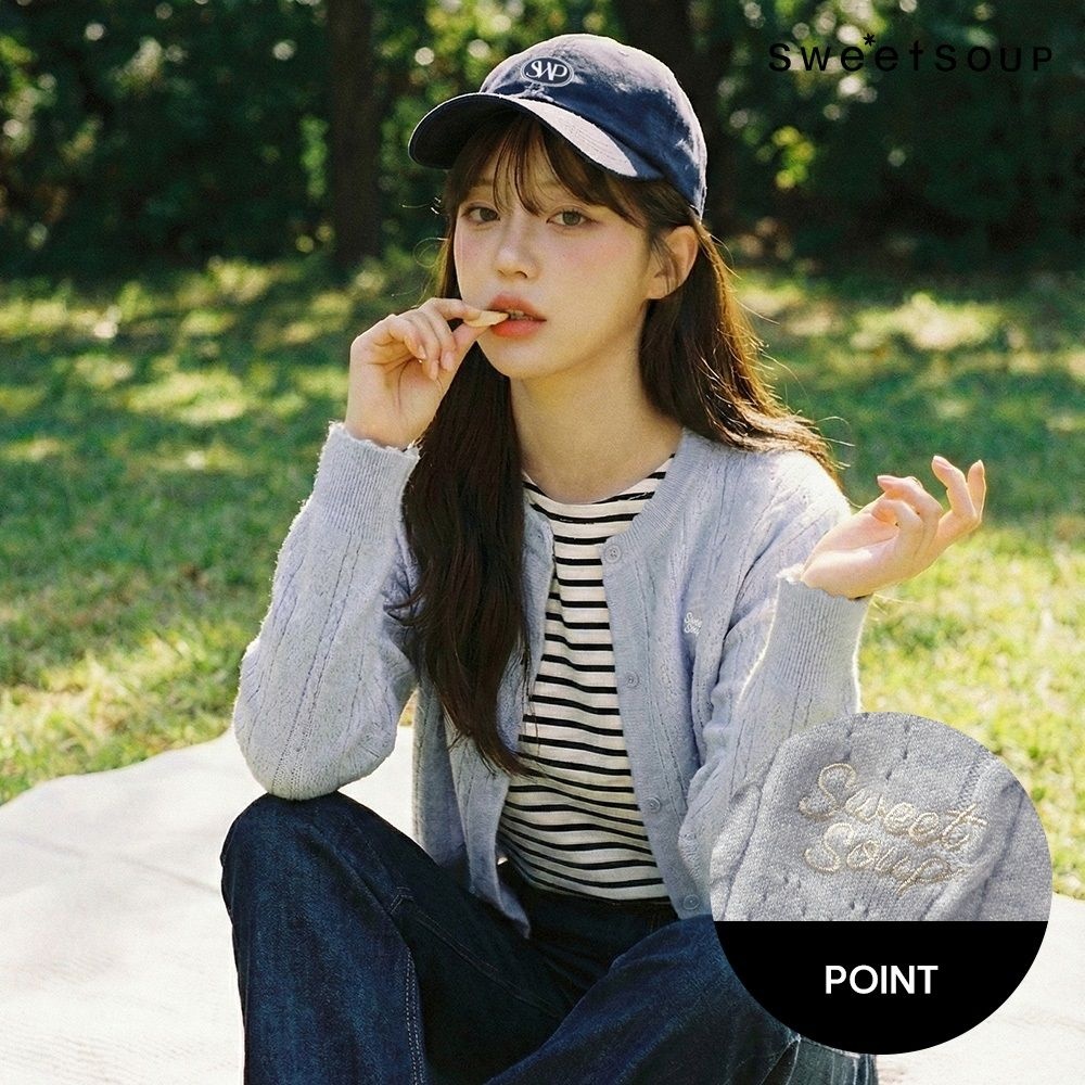 펀칭 케이블 레터링 카디건(WC3GDF1)