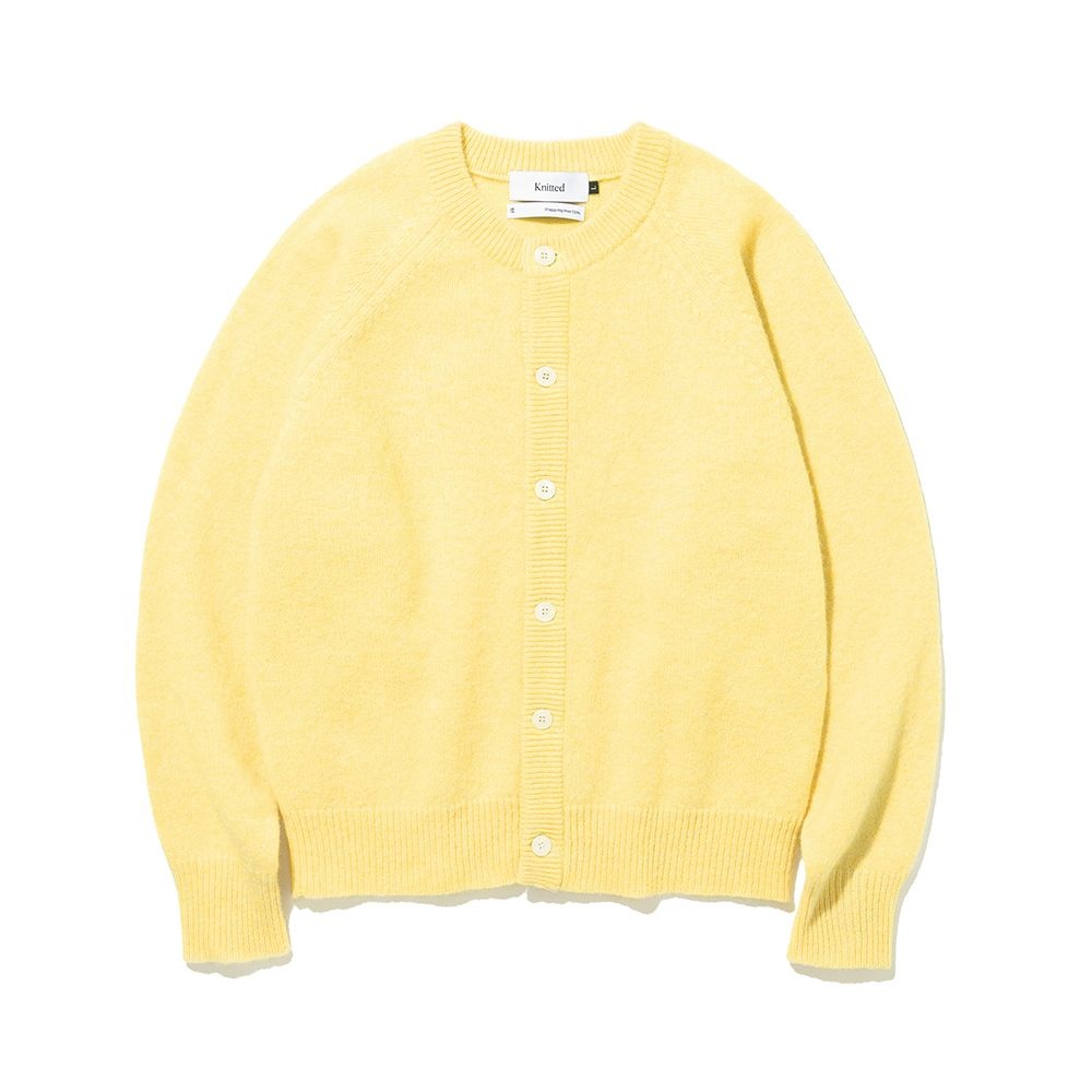쉐기독 울 100% 라운드 가디건 YELLOW