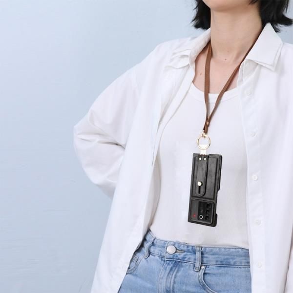 ZTE Nubia Fold 비즈니스용 고급 가죽 커버 손목 스트랩