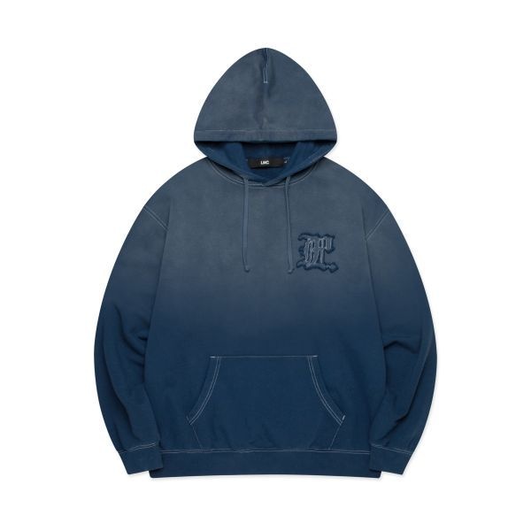 엘엠씨 GOTHIC APPLIQUE BRUSH HOODIE dark blue 323931
