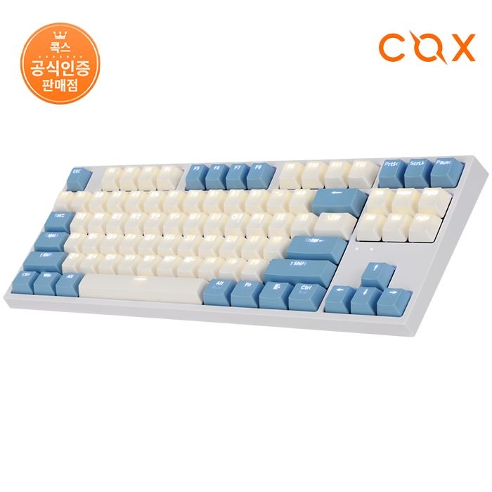콕스 COX CK87 크림블루 게이트론 LED 게이밍 기계식키보드