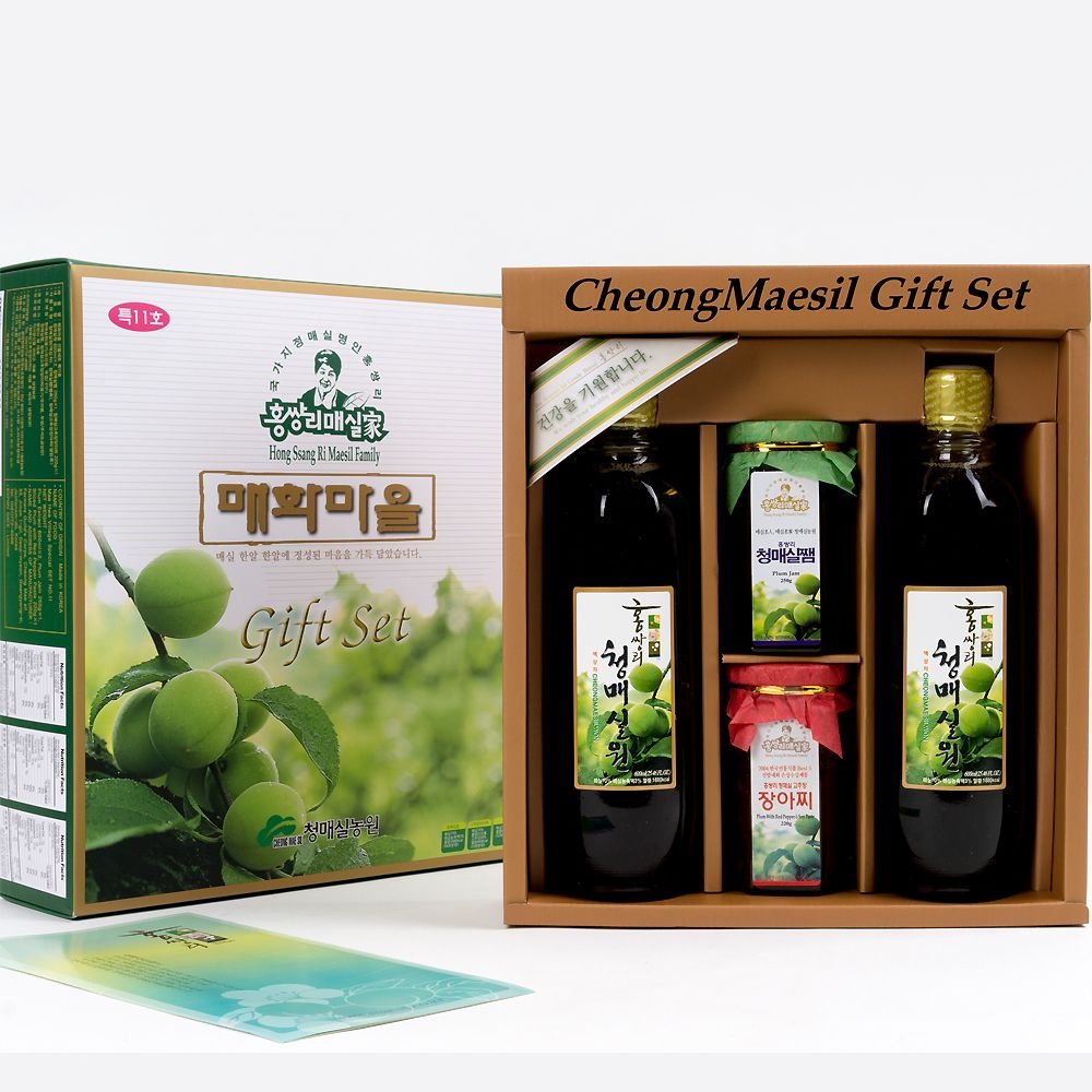 홍쌍리 청매실농원 매실청 매화마을 특11호 (600mlx2병+고추장장아찌+매실쨈) 선물세트