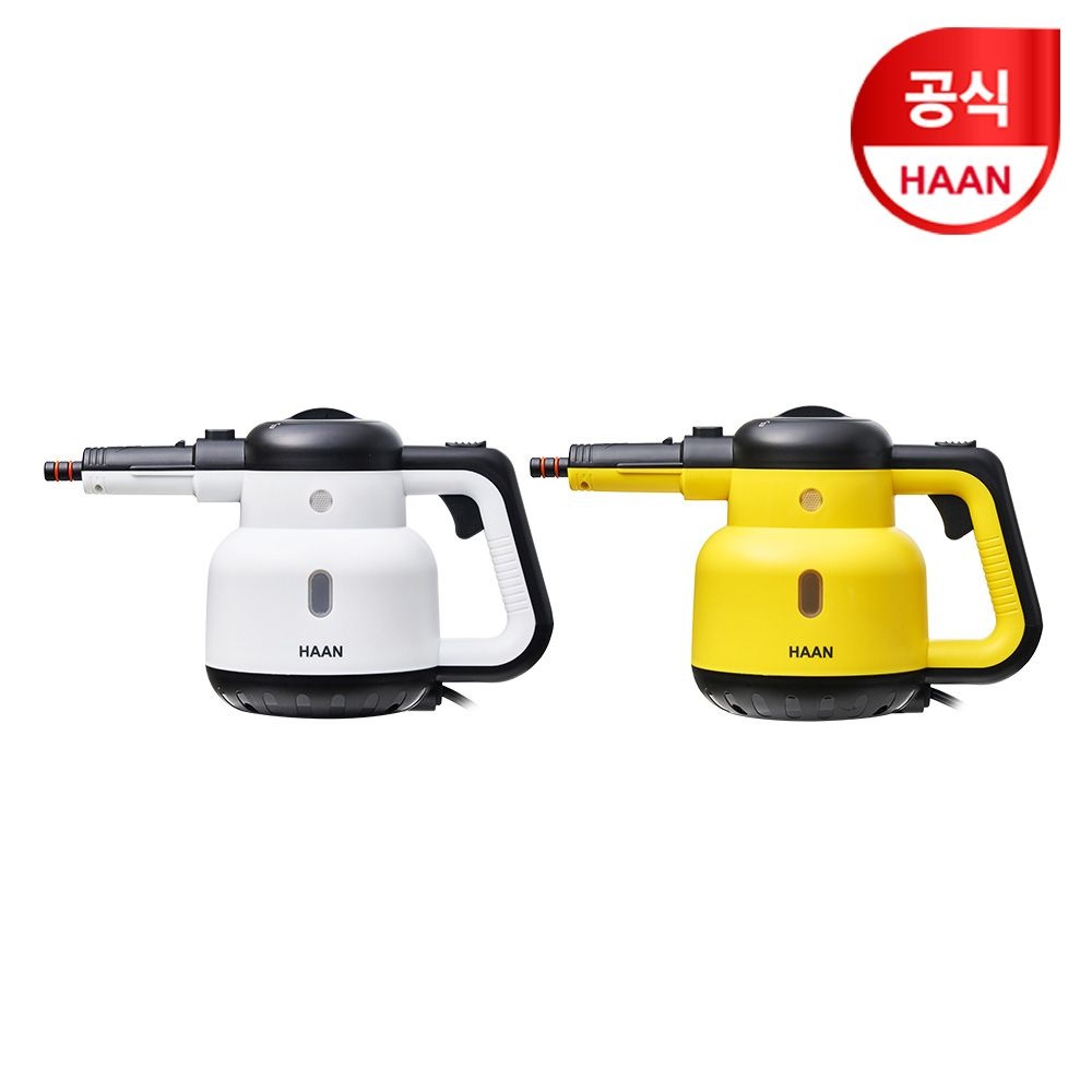 한경희생활과학 한경희 파워스팀 핸디형 스팀청소기 HS-201W(화이트) 찌든때 창문 욕실 차량 고온살균청소 320ML 5종악세서리