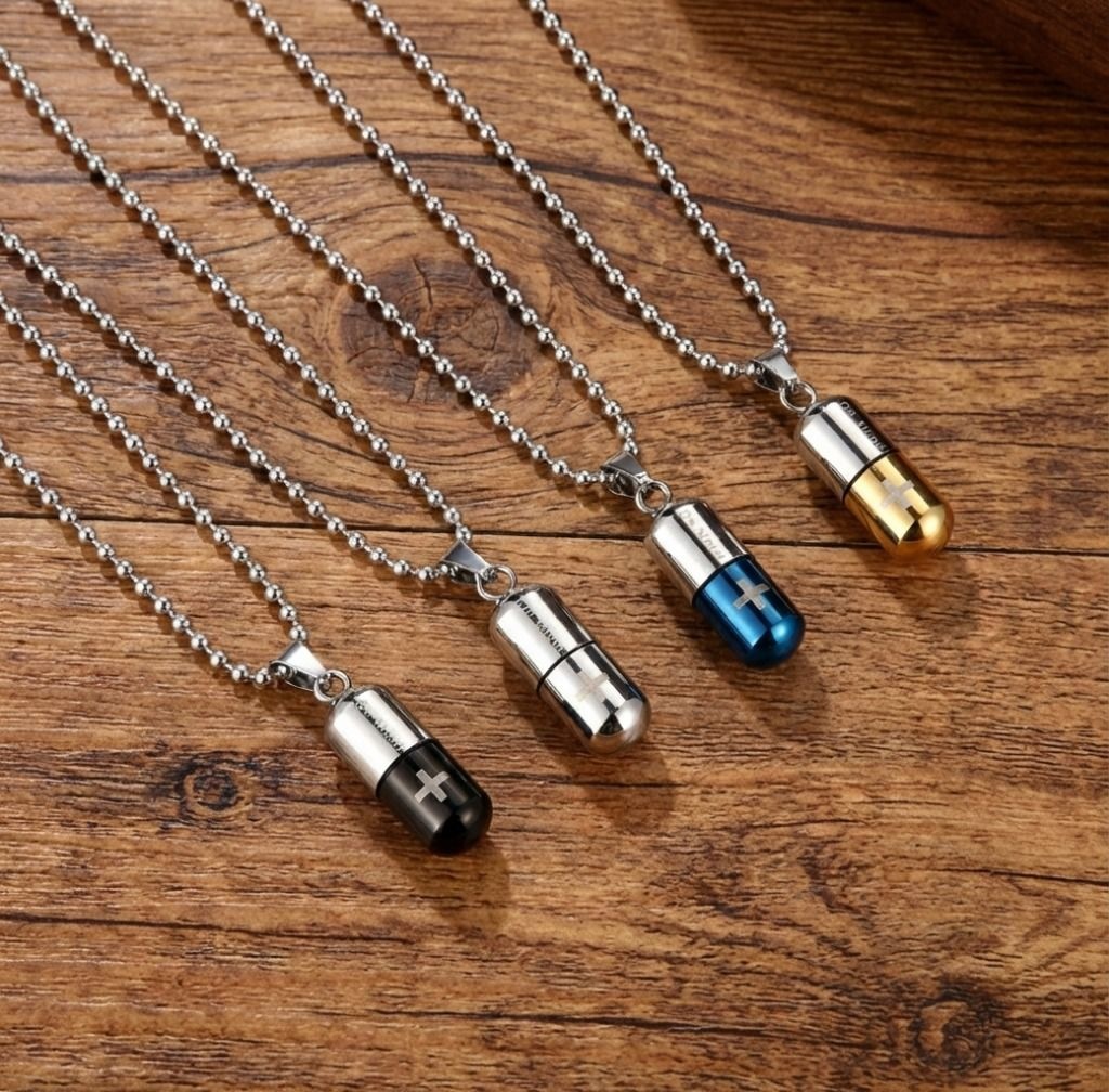 써지컬 알약 캡슐 볼 목걸이 임형준 김수용 설하정 생명 심장약 니트로글리세린 비상약 군번줄 서지컬 써지컬스