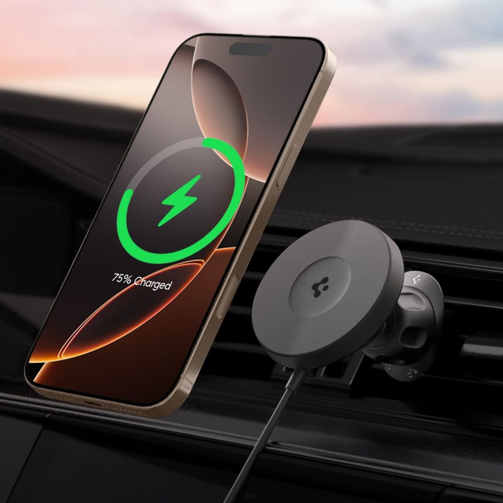 슈피겐 Qi2 맥세이프 차량용 핸드폰 거치대 고속 무선 충전기 ITQ12W